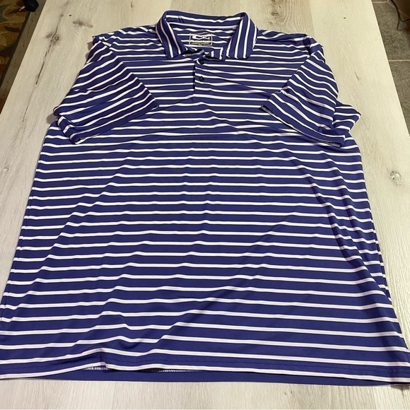 Drake Performance Lightweight Striped Polo, Blue/White, Size XL - Picture 3 of 10